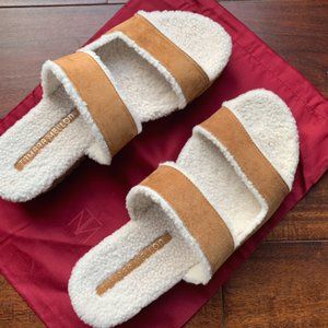 Tamara Mellon Suede Trim Slides